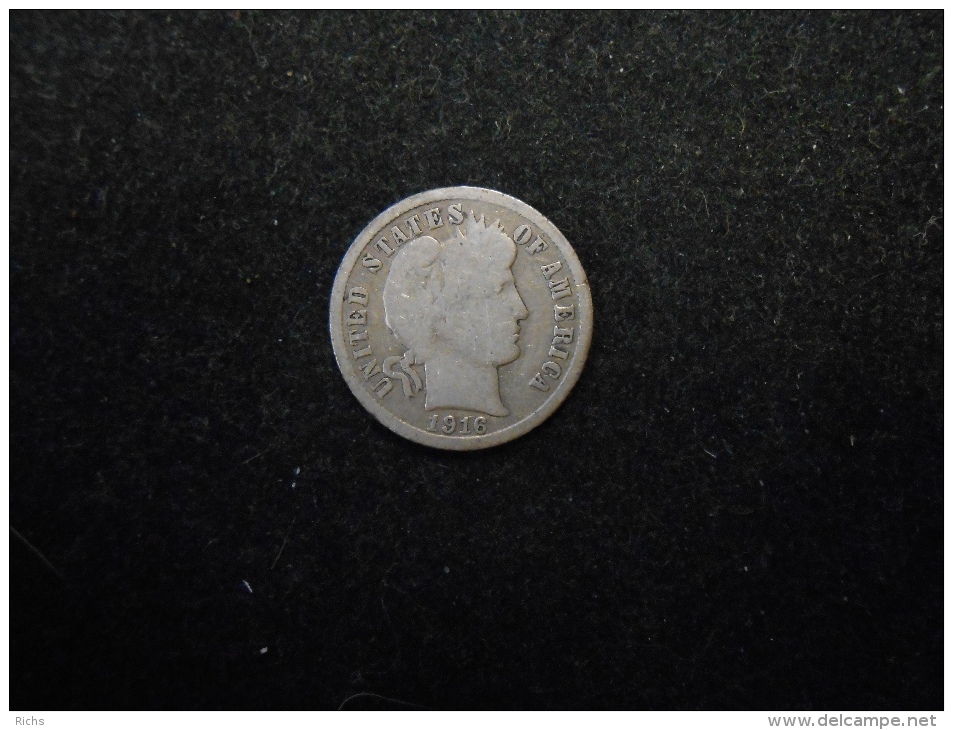 1916 Barber Dime. Free Shipping - 1892-1916: Barber