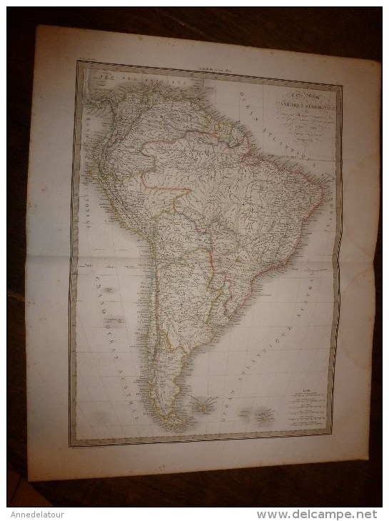 1829 Carte Géo. AMERIQUE MERIDIONALE   Par Lapie 1er Géographe Du Roi, Grav. Lallemand ,Chez Eymery Fruger & Cie - Cartes Géographiques