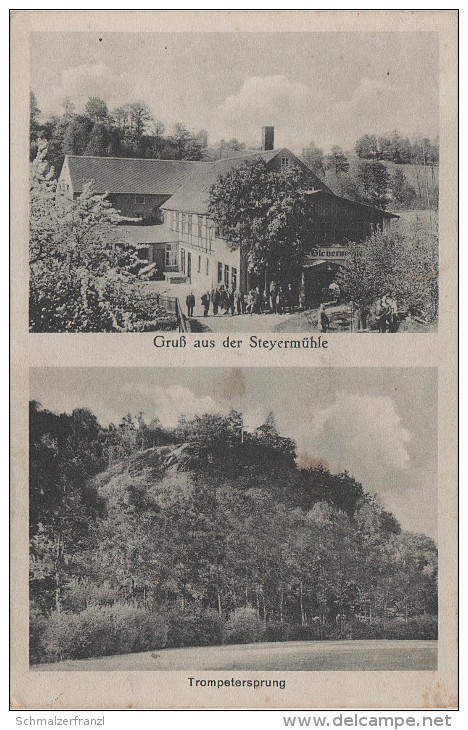 AK Gruss Steyermühle Gasthaus Trompetersprung Striegistal Bei Hainichen Haltepunkt Bahnhof Kratzmühle Bei Schlegel - Hainichen