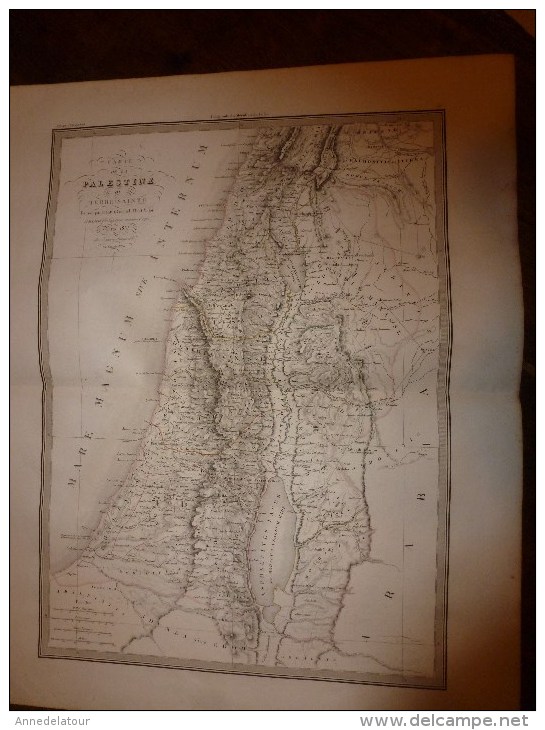 1833 Carte Géographique PALESTINE  Par Lapie 1er Géographe Du Roi, Grav. Lallemand ,Chez Eymery Fruger & Cie - Cartes Géographiques