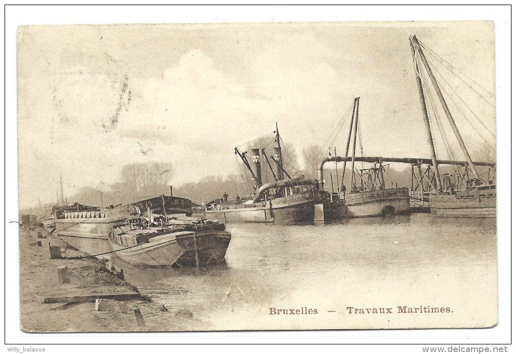 CPA - BRUXELLES - Travaux Maritimes - 1900   // - Hafenwesen