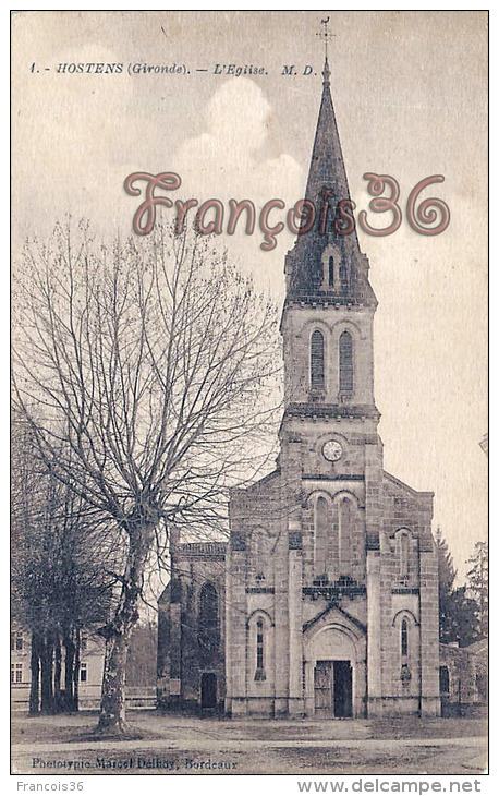 (33) Hostens - L'Eglise - 2 SCANS - Otros & Sin Clasificación