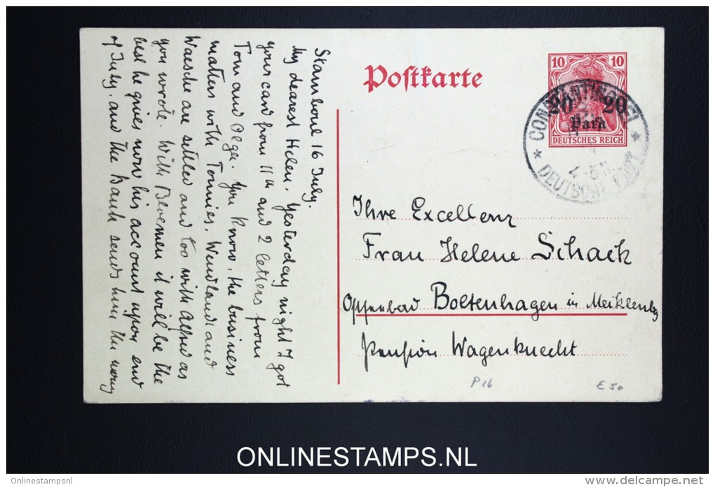 Germany : Levant Postcard Constantinopel To Germany - Deutsche Post In Der Türkei