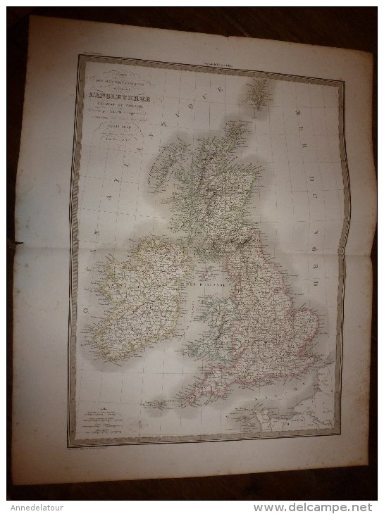 1829 Carte  ANGLETERRE ,ECOSSE, IRLANDE   Par Lapie 1er Géographe Du Roi, Grav. Lallemand ,Chez Eymery Fruger & Cie - Geographical Maps