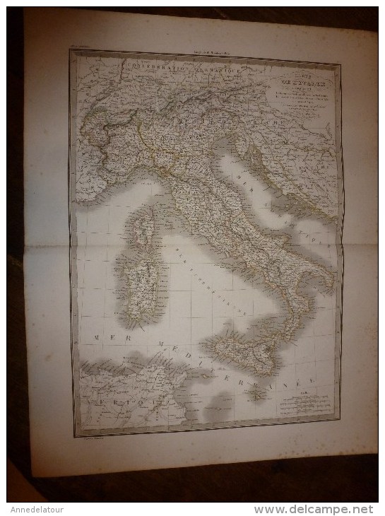 1831 Carte  ITALIE , CORSE    Par Lapie 1er Géographe Du Roi, Grav. Lallemand ,Chez Eymery Fruger & Cie - Cartes Géographiques