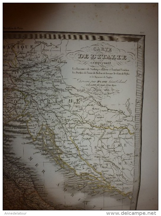 1831 Carte  ITALIE , CORSE    Par Lapie 1er Géographe Du Roi, Grav. Lallemand ,Chez Eymery Fruger & Cie - Cartes Géographiques