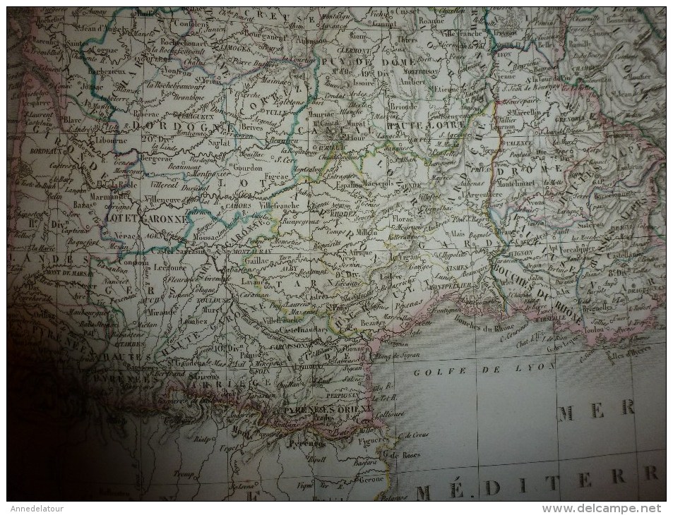 1829 carte  FRANCE Départ. et Div. militaires, par Lapie 1er géographe du Roi, grav.Lallemand ,Chez Eymery Fruger & Cie