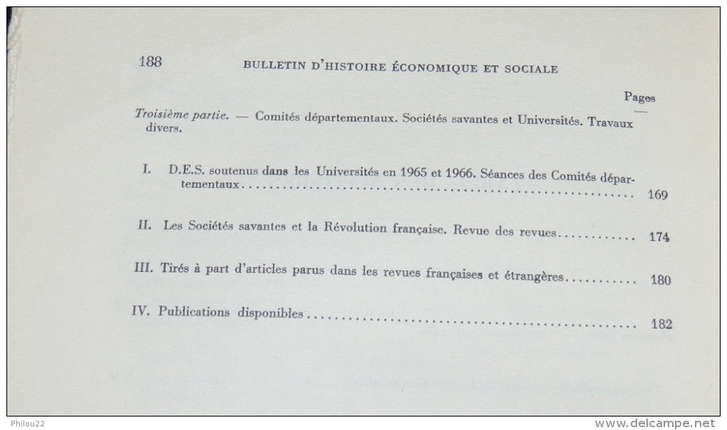 Bulletin D'histoire économique Et Sociale De La Révolution Française. Année 1967 - PORT GRATUIT. - Histoire