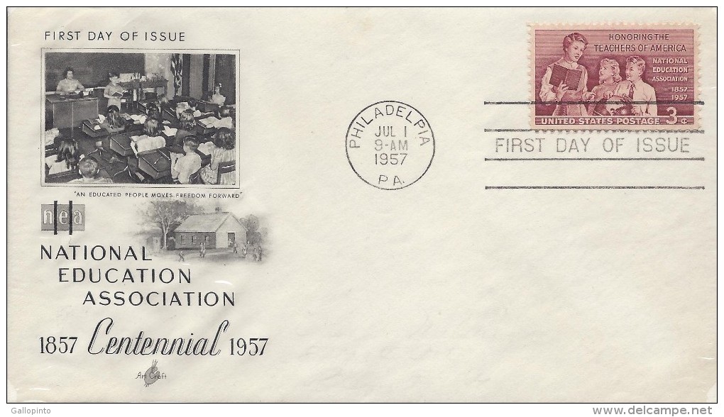 USA SCHOOL TEACHERS Sc 1093 FDC 1957 - 1951-1960