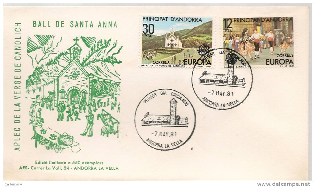 Andorre Espagnol Fdc Premier Jour EUROPA 81 - Autres & Non Classés