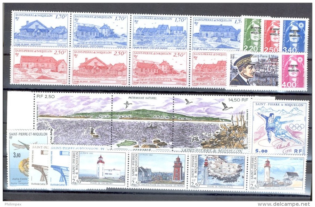 ST. PIERRE & MIQUELON, VERY NICE COLLECTION 1986-96, NEVER HINGED **! - Collections, Lots & Séries