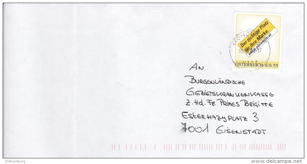 1309l: Personalisierte Marke Aus Österreich: "Post- Eigenwerbung", Gest. PA 7123 Mönchhof - Personalisierte Briefmarken