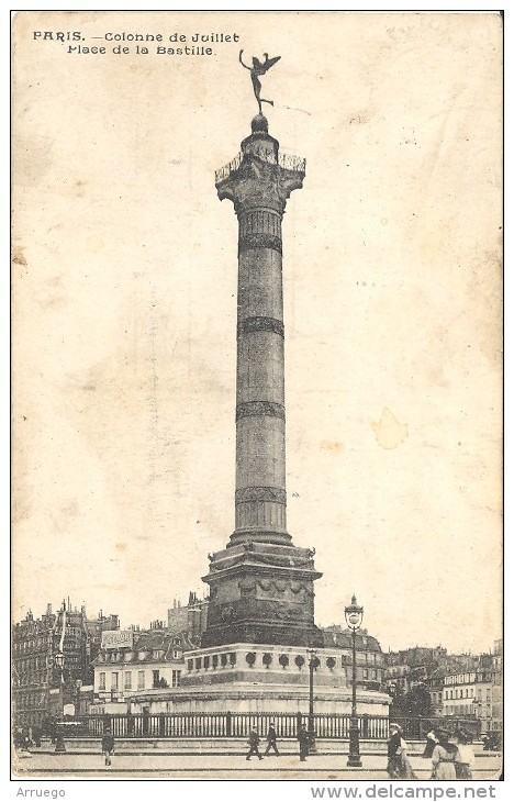 FRANCE. OLD POSTCARD. PARIS. COLUMN OF JULLIET - Notre Dame De Paris