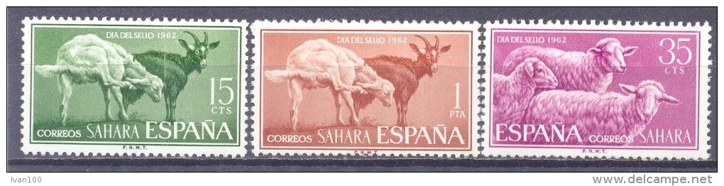 1962. Spanish Sahara, Animals, 3v, Mint/** - Sahara Spagnolo