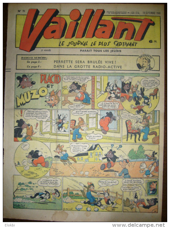 Vaillant N°71 Du 19 Septembre  1946 - Vaillant