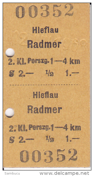 Fahrkarte ÖBB Hieflau - Radmer Und Retour1968 - Europa