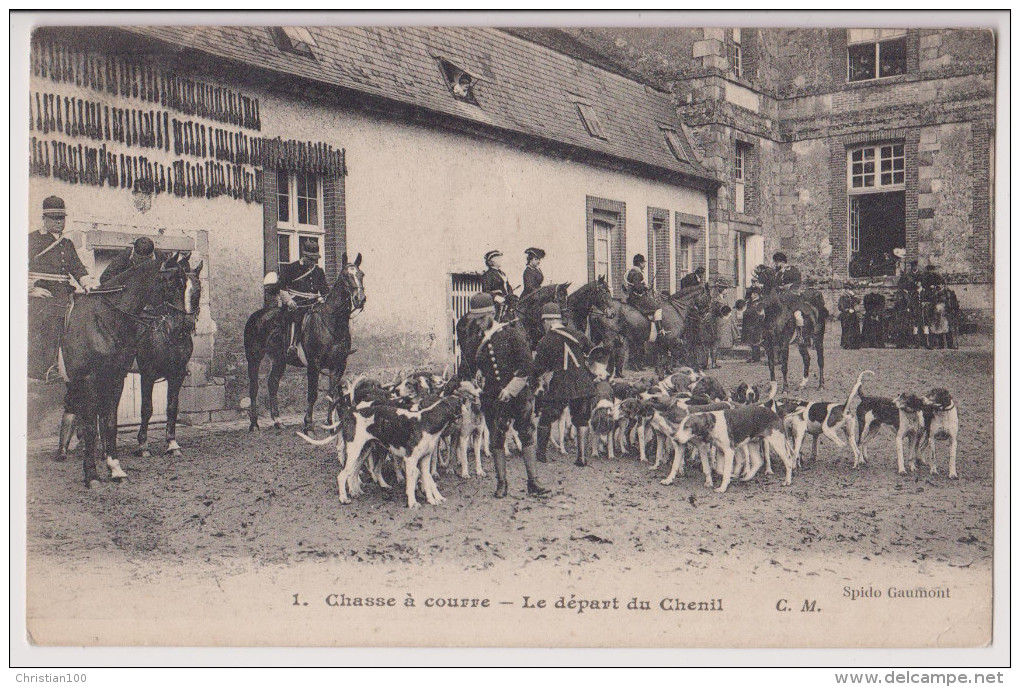 CHASSE A COURRE : LE DEPART DU CHENIL - EDITION MALCUIT - 2 SCANS - - Chasse