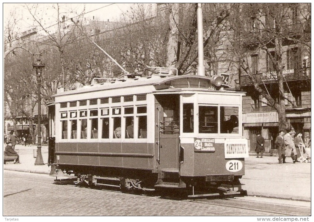 Nº4005 POSTAL DE ESPAÑA DE UN TRANVIA COCHE 211 Ex  (TREN-TRAIN-ZUG) AMICS DEL FERROCARRIL - Tranvía