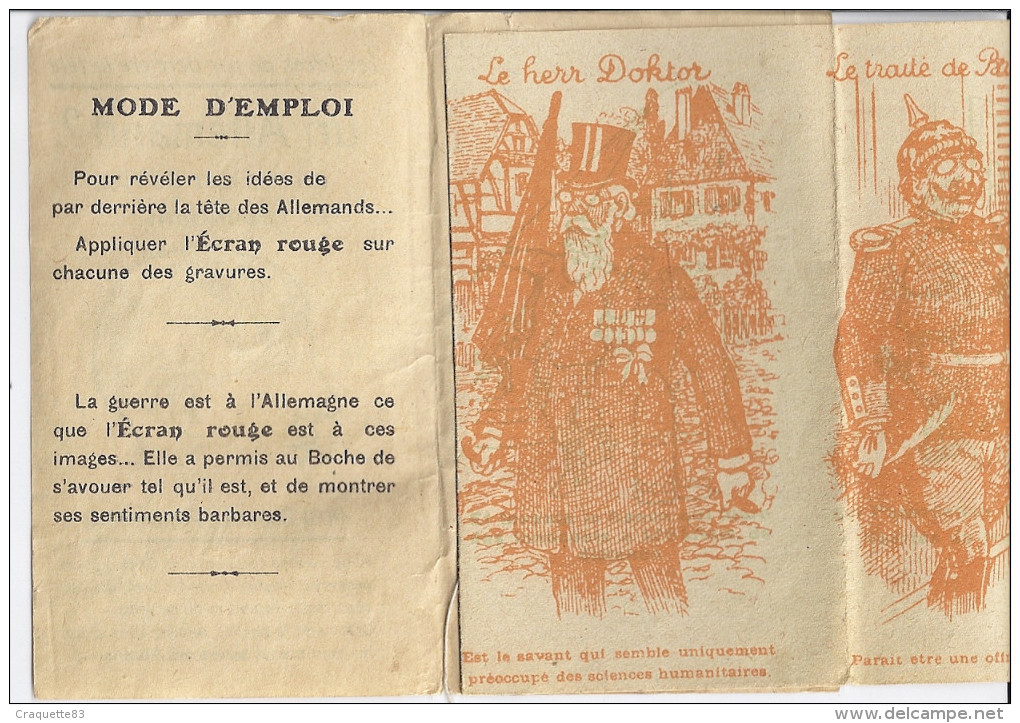 PROPAGANDE-1914.18  DEPLIANT- :"UN ALLEMAND?...ça N'a L'air De Rien Et Cependant...UNE IDEE DERRIERE LA TETE - Documents