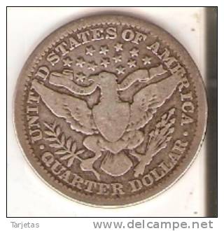 MONEDA  DE PLATA DE ESTADOS UNIDOS DE 1 QUARTER DEL AÑO 1901 FILADELFIA (COIN) SILVER-ARGENT - 1892-1916: Barber