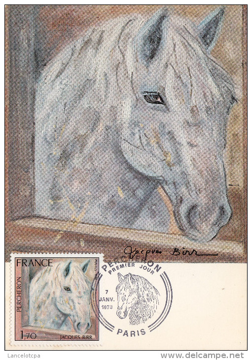 CARTE POSTALE PREMIER JOUR / LE PERCHERON (CHEVAL) - 7 JANVIER 1978 - 1970-1979