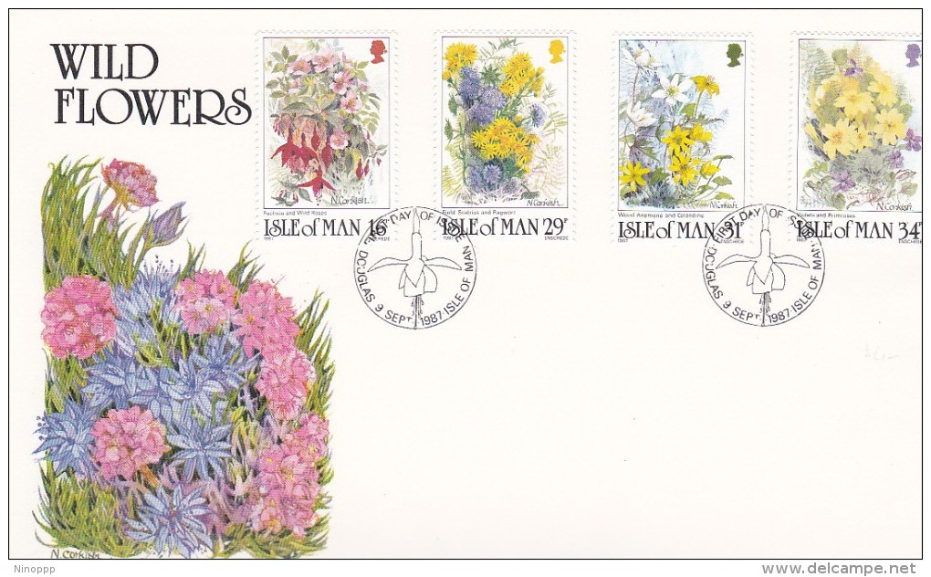 Isle Of Man 1987 Wild Flowers FDC - Man (Eiland)