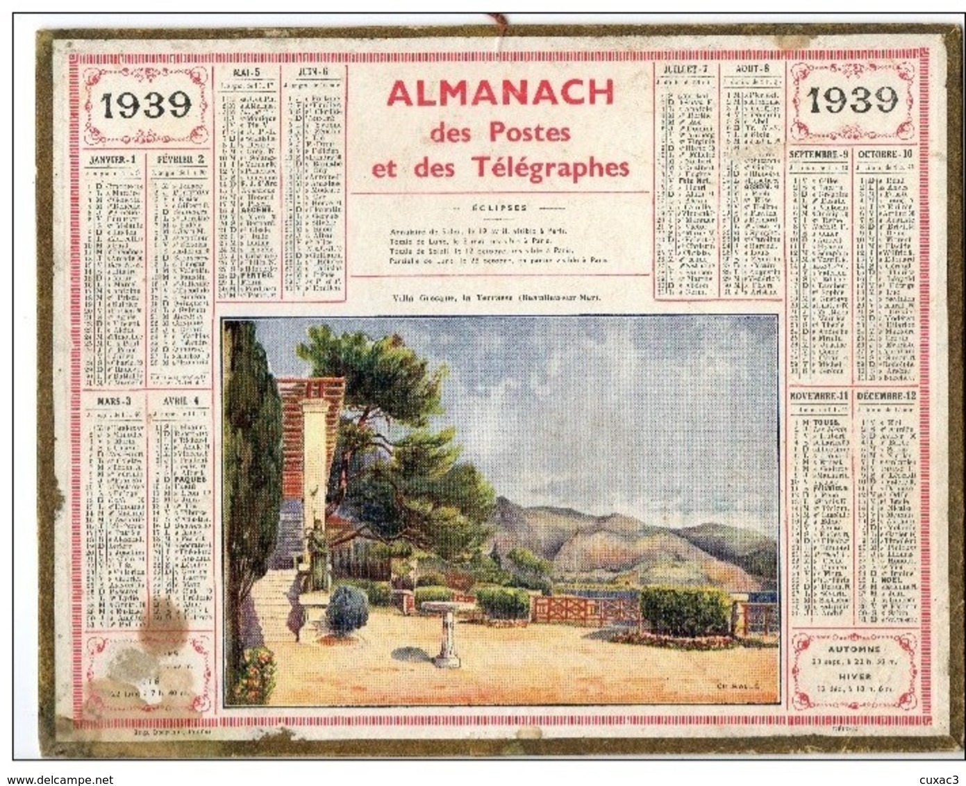 Almanach Des Postes Et Télégraphes - 1939 Département Aude - Grand Format : 1921-40