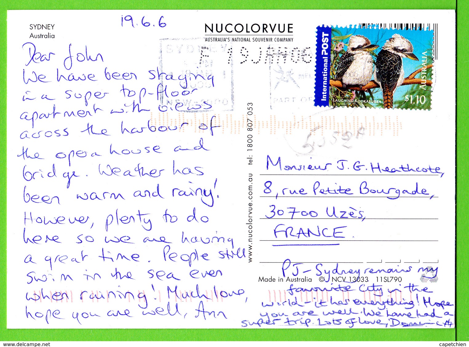 SYDNEY / Carte écrite / Card Written On 2006 - Sydney