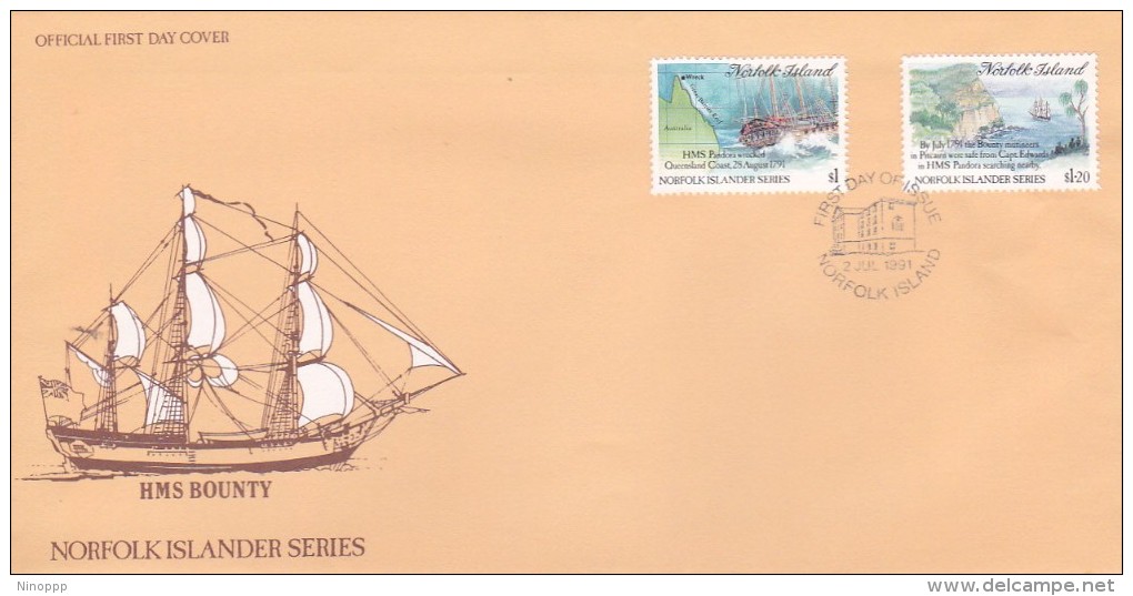 Norfolk Island 1991 Pandora HMS FDC - Norfolk Island