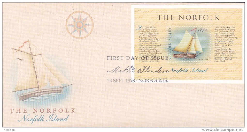Norfolk Island 1998 The Norfolk Miniature Sheet FDC - Norfolk Island