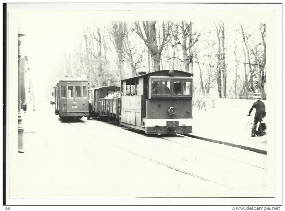 PHOTO , BELGIQUE , BRUGES  , Train Type 8 N 1046 + Fourgon Tracteur électrique  , 14,8 X 10,4 - Trains