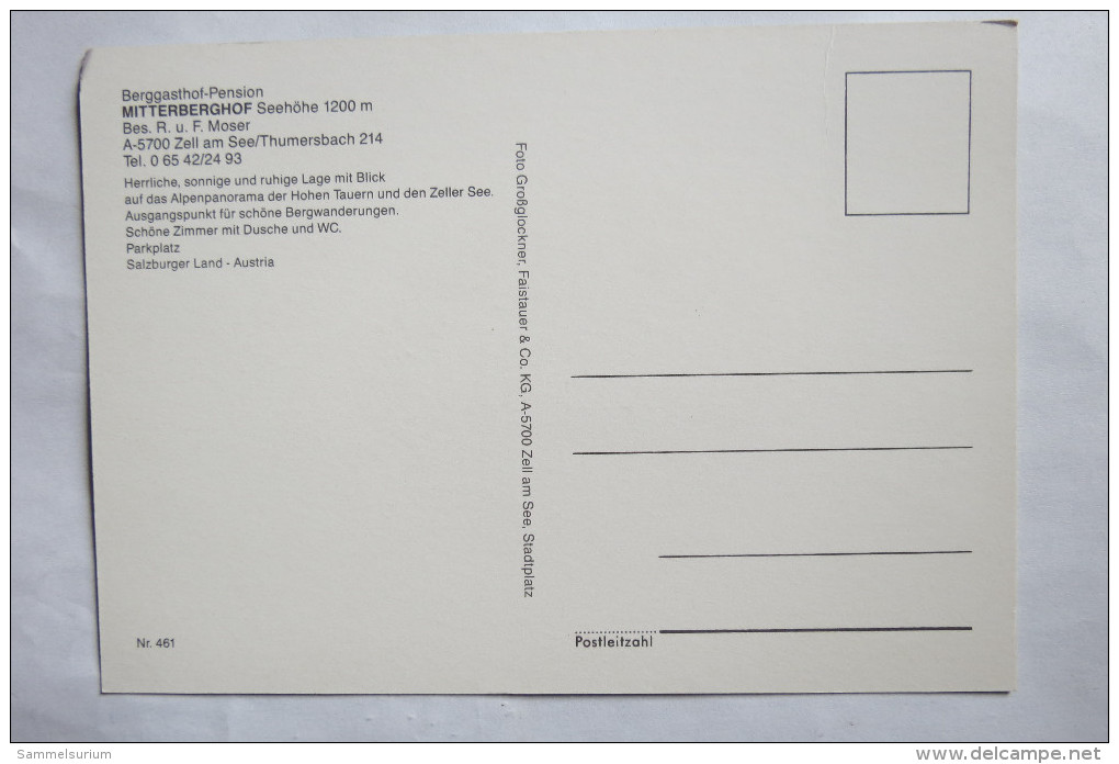 (6/3/42) AK "Zell Am See" Berggasthof Pension Mittelberghof Von R.u.F. Moser - Zell Am See