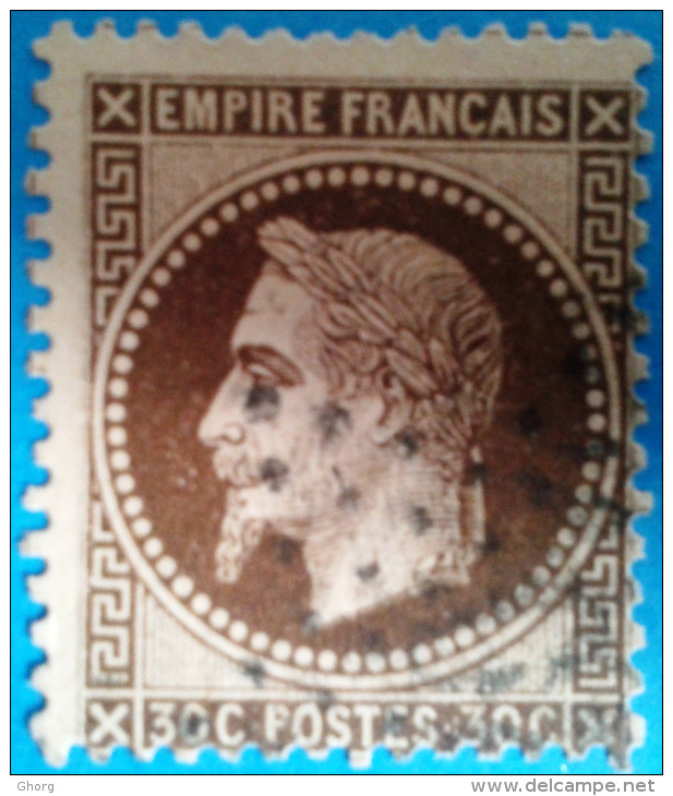 France 1863 : Type Napoléon III Lauré N° 30 Oblitéré - 1863-1870 Napoléon III Lauré