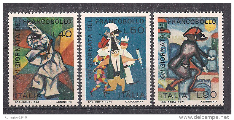 ITALIA 1974  GIORNATA DEL FRANCOBOLLO SASS. 1279-1281 MNH XF - 1971-80:  Nuevos