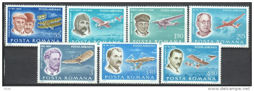 Romania 1978 Mi 3563-69  MNH - Zeppelins