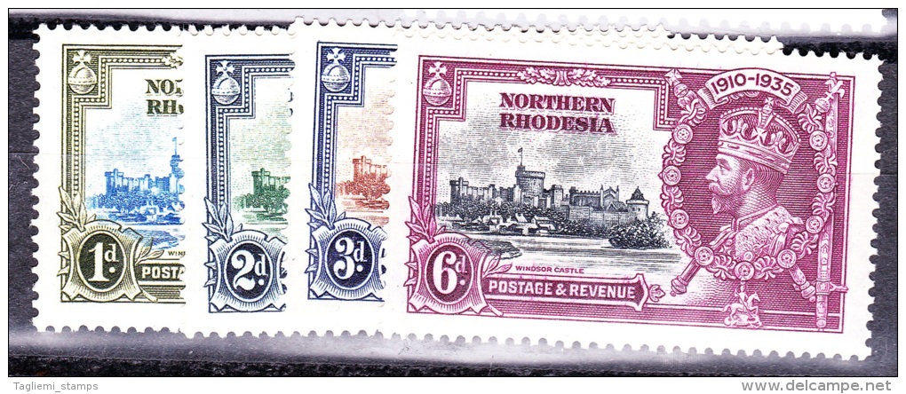 Northern Rhodesia, 1935, SG 18 - 21, Complete Set Of 4, Mint, Very Lightly Hinged - Northern Rhodesia (...-1963)