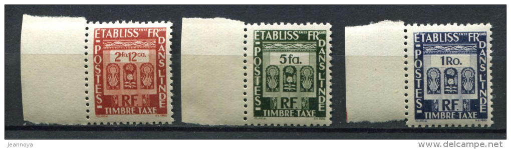 INDE FRANCAISE - TAXE N° 26 À 28 BDF - ** - LUXE - Andere & Zonder Classificatie