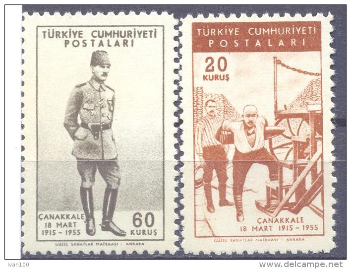 1955. Turkey, Mich.1416-17, 2v, Mint/** - Ungebraucht