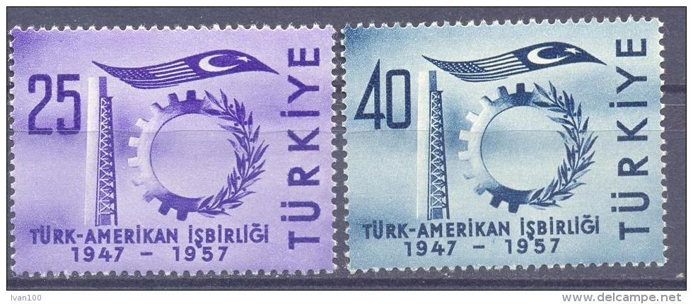 1957. Turkey, Mich.1520-21, 2v,mint/** - Unused Stamps