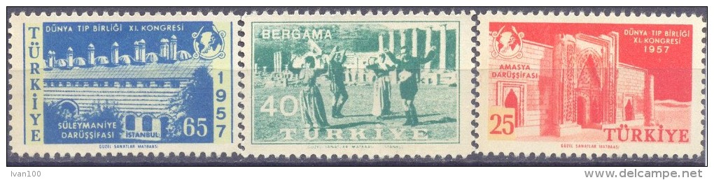 1957. Turkey, Congresses,Mich.1526-28, 3v,mint/** - Nuovi
