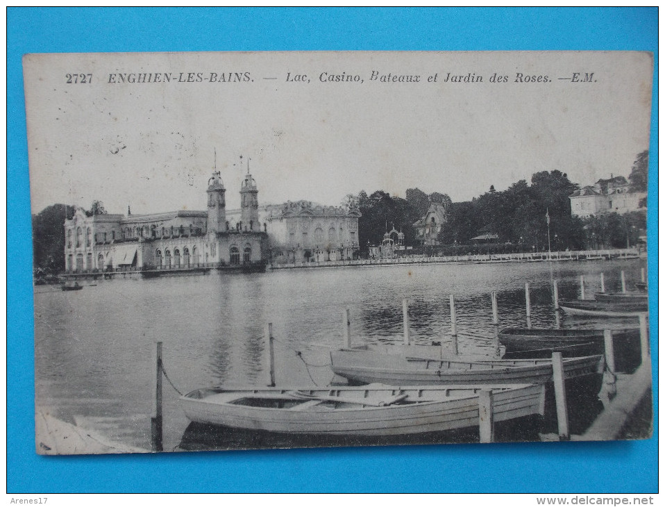 95 : ENGHIEN Les BAINS : LAC,CASINO,BATEAUX Et JARDIN Des ROSES    C.P.A.,carte En Trés Bon état - Enghien Les Bains