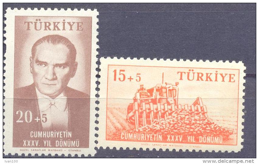 1958. Turkey,  Mich.1612-13,2v,mint/** - Ungebraucht