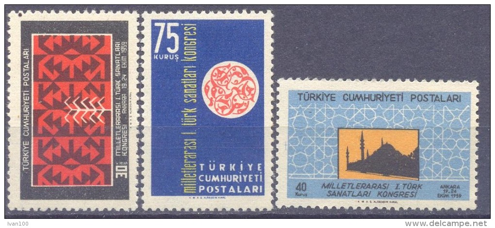 1959. Turkey,  Mich.1669-71,3v,mint/** - Unused Stamps