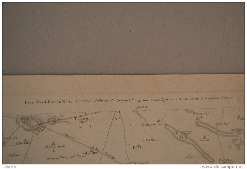 Cassel Et Sa Région. Grande Carte Fin 18eme (Hazebrouck,Aire,Bailleul...) - Estampes & Gravures