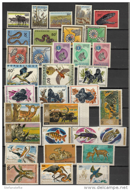 RWANDA Lot ANIMALS  ** MNH  (zie  Scan ) - Colecciones