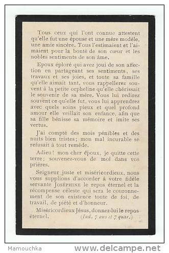 Décès Josephine Amelie HUYGE épouse Charles Minten Molenbeek-St-Jean 1867 Etterbeek 1907 (photo) - Andachtsbilder
