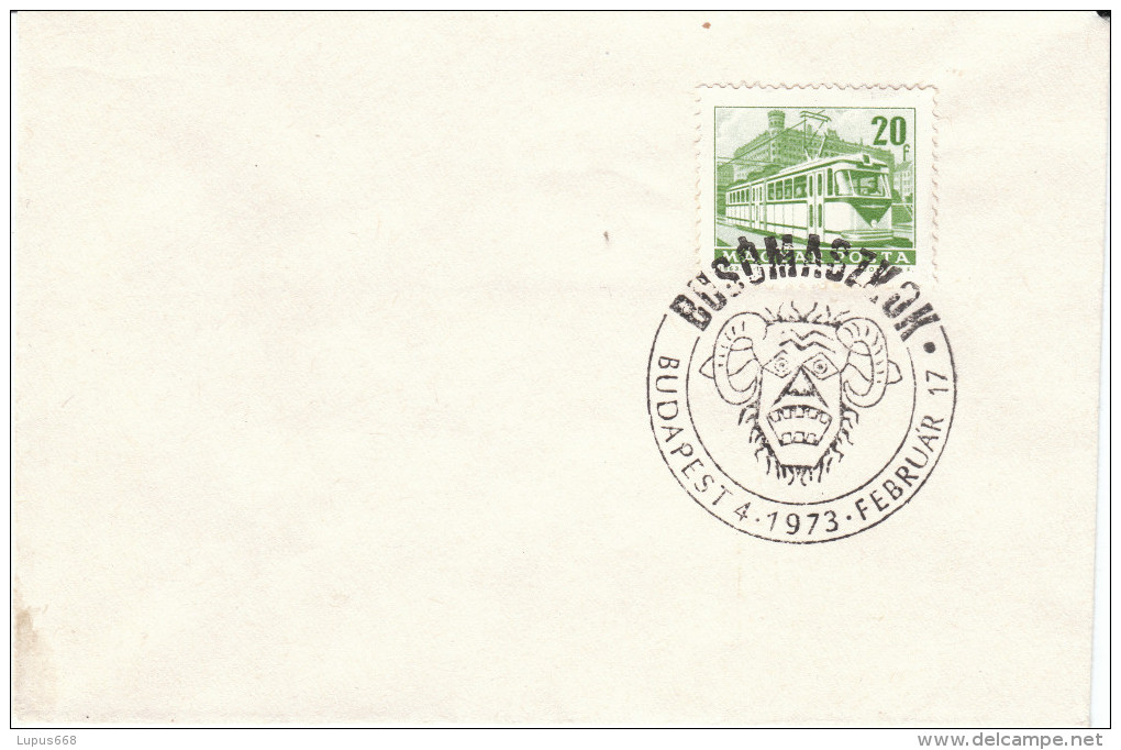 Ungarn 1973  Ersttagsstempel  " Masken " Auf Mini- Umschlag/ Little Cover - Postmark Collection