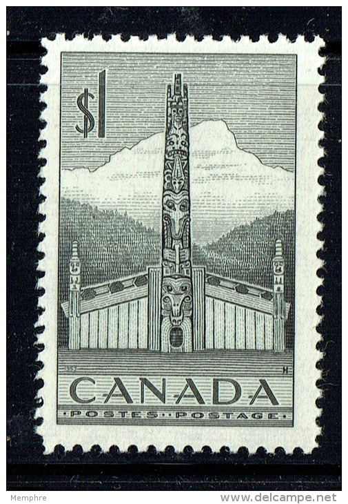 1953  Pacific Coast Indian Totem Pole $1.00 Definitive  Sc 321  MNH - Neufs