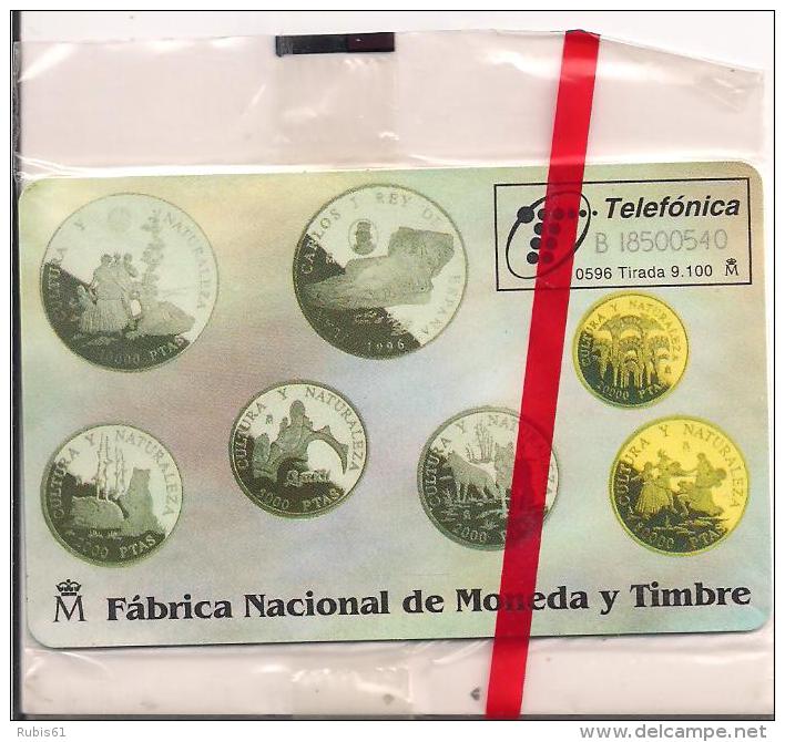 TARJETA MONEDAS CULTURA Y NATURALEZA  TIRADA 9100 - Timbres & Monnaies