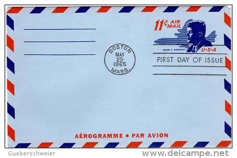 KEN 2 - ETATS-UNIS - Aérogramme FDC Hommage à John Kennedy 1965 - 1961-80